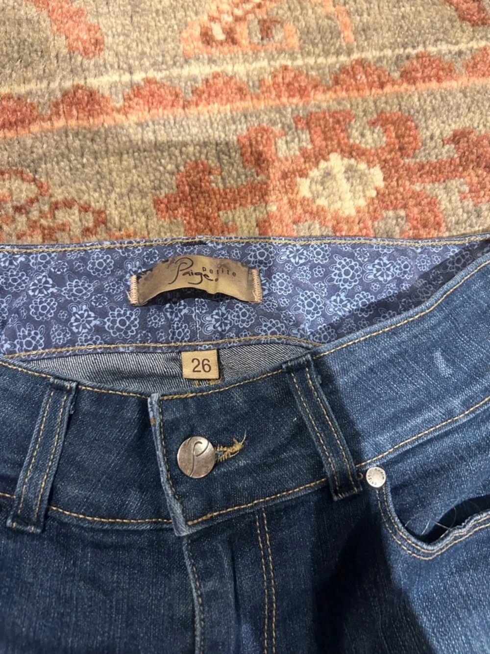 PAIGE Dark Blue Flare Jeans Low Rise - early 2000s - Picture 2 of 5